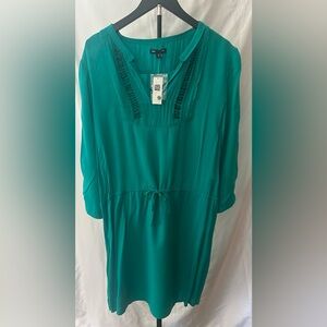 GAP Teal Tunic Top with Black Accents